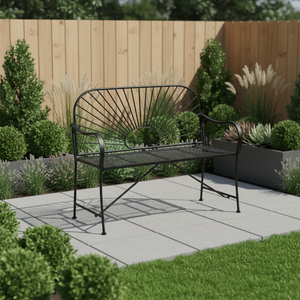 Beste Tuinmeubelen IJzer Zwart Buitenbank met Bloembak Modern Design Milieuvriendelijk & Duurzaam voor Patio Zitplaatsen - Product Image 4