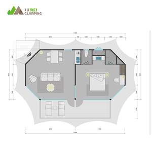 Casette Vacanza con Terrazza per Esterni, Hotel Resort, Case Prefabbricate in Acciaio, Tenda Lodge Familiare con Bagno - Product Image 4