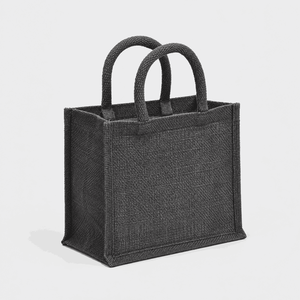 Blue Jute Woven Tote Bag with Durable <b>Rope</b> Handles Open Top Reusable Shopping Grocery Carrier Custom Logo Medium - Product Image 3