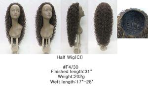 Nouveautés Cheveux Synthétiques Bouclés Personnalisés <span class=keywords><strong>Demi</strong></span>-Perruques à Bandeau Cheveux Aligné à la Cuticule Fixées pour Femmes Noires - Product Image 6