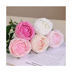 Ammy Valentine's Day Rolled edge Tea Rose Austin Rose Artificial Flowers room decor wedding centerpieces & table decorations