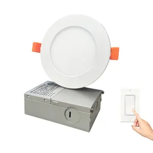 4 inch LED slim panel recessed ceiling light dimmable 9W 750lm can-less wafer downlight with junction box