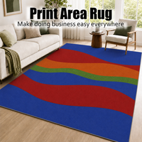 Tapis d'intérieur imprimé contemporain, tapis à motifs ondulés personnalisable pour les commandes en gros de décoration intérieure et la vente au détail