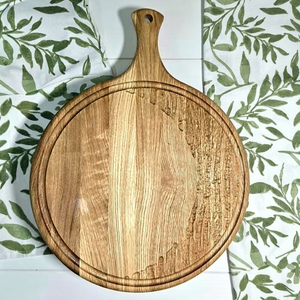 Tabla de Cortar Redonda Extra Grande de Lujo Moderno, Bandeja para Servir, Plato de Madera Ecológica Sostenible Hecho a Mano - Product Image 1