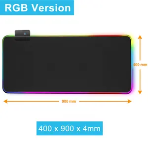 Mousepad, tapete para mouse rgb jogos de computador, tapete de borracha antideslizante para teclado de pc portátil