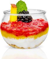 Bol en plastique rond jetable, petit bol transparent pour parfait, idéal pour les mariages, les événements, les anniversaires, les mousses, les puddings, les apéritifs