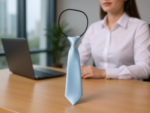 Corbata Elástica Brillante de 6.5x28cm, Azul Claro, Ajustable, Accesorio para las Cuatro Estaciones - Product Image 2