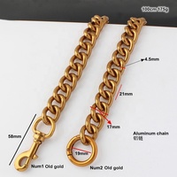 Rantai Tas Tangan Grosir Nolvo World 45cm-130cm Lapisan Emas Tua, Pegangan Rantai Logam, Ring Logam Bulat, Carabiner Tas, Rantai Logam