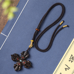 สร้อยคอไม้ทิเบตรูป<span class=keywords><strong>พระ</strong></span>พุทธเจ้า Dorje Vajra สำหรับผู้ชาย & ผู้หญิงพระพุทธนำโชคโชคสร้อยคอเสน่ห์การอธิษฐาน - Product Image 3