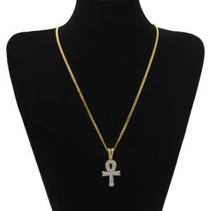 Collar con colgante de llave Ankh egipcia estilo hip hop para hombres y mujeres - Product Image 3