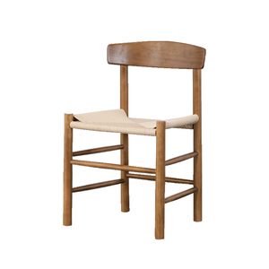 เก้าอี้ทานอาหารไม้เนื้อแข็งทันสมัยสำหรับโรงแรม พร้อมเบาะเชือกฝ้ายถัก เก้าอี้ทานอาหารที่นั่งสบายสำหรับร้านอาหาร - Product Image 1