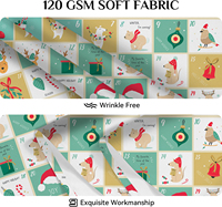 Maßgefertigte 100% Polyester Bedruckte 25-Tage-Countdown-Tischdecke, Bügelfrei, Wasserdicht, Wasserabweisend für Weihnachtsfeier Täglicher Gebrauch
