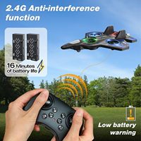 Avion de Chasse RC Électrique en Mousse avec Télécommande, Lumières, Décollage à Touche Unique, Mode Sans Tête pour Enfants de 8 à 13 Ans, Utilisation Intérieure et Extérieure