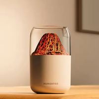 Nouvel humidificateur USB mini 300ML Crack Volcano pour chambre à coucher, silencieux, avec lumière d'ambiance et fonction de pulvérisation planétaire