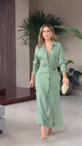 बुटीक थोक 2024 शरद ऋतु नई फैशन और सुरुचिपूर्ण कम्यूटिंग लंबी बाजू वाली महिलाओं की पोशाक - Product Image 2