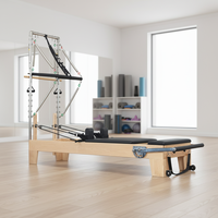 Reformer de Pilates en Bois d'Érable et de Chêne de Haute Qualité avec Demi-Tourneuse, Conception Portable, Emballage en Boîte en Bois
