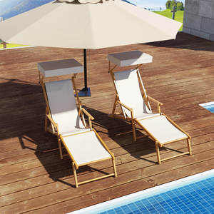 <span class=keywords><strong>Tumbona</strong></span> <span class=keywords><strong>Plegable</strong></span> de Madera Maciza para Piscina, Resort, Hotel, Jardín, <span class=keywords><strong>Tumbona</strong></span> de Exterior para Playa <span class=keywords><strong>con</strong></span> Reposapiés - Product Image 4