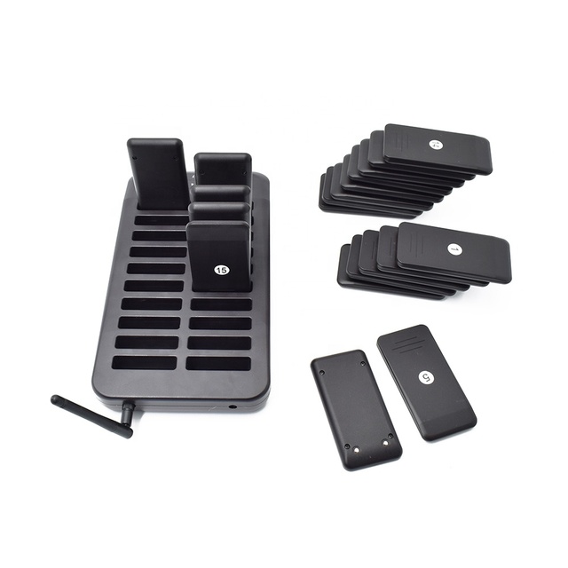 Hot Selling 20pcs Pagers One Basement 800m Wireless Distance Pager with Sound/Vibration/Flashing for Restaurant & Clinic Queue