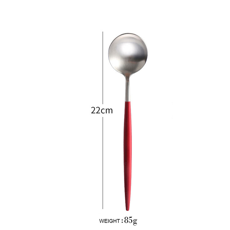 Dinner spoon red silver