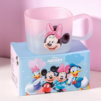 Mug en verre givré Mickey dessin animé avec poignée, couleur dégradée, tasse à boire Minnie Daisy, tasse à eau domestique