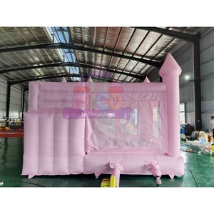 Château Gonflable Rose Pastel Princesse avec Toboggan et Éclairage – Combo de Saut et de Jeu pour Mariages, Anniversaires et <span class=keywords><strong>Location</strong></span> Commerciale - Product Image 2