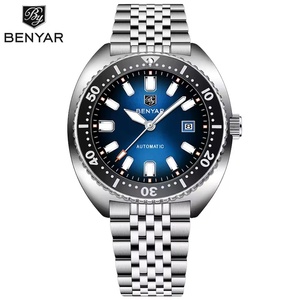 Montre mécanique de luxe pour homme BENYAR 5211 NEW 42MM, dégradé, acier inoxydable, lumière nocturne, automatique, <span class=keywords><strong>plongée</strong></span> - Product Image 1