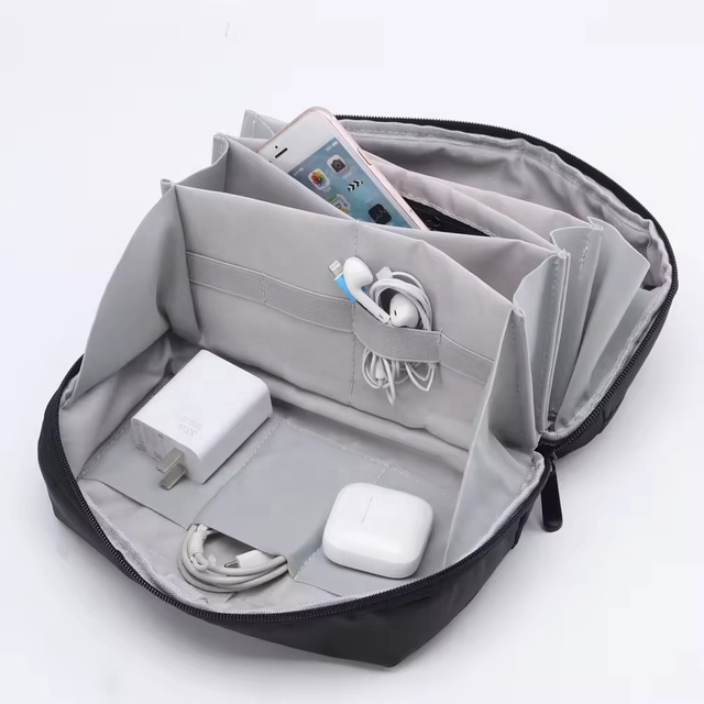 High Quality Custom Tech Bag Electronics Travel Organizer Pouch Carry Bag Tech Kit Tidy Dopp Cable USB SD Cards Tech Bag