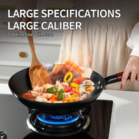 Poêle en fonte artisanale de fabrication directe, de style ancien, nitrurée, non revêtue, compatible avec les cuisinières à gaz, wok, usage domestique, abordable, sans couvercle