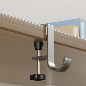 No-drill space aluminum <b>desk</b> hooks, student dormitory backpack racks, heavy-duty <b>desk</b> storage racks - Product Image 1