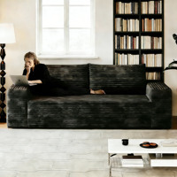 Sofá Cama Plegable Cloud de 63 Pulgadas, sin Estructura, Ecológico, Sin Ensamblaje, Moderno, de Tela, de 2 Plazas, para Sala de Estar de Apartamento, Tamaño Personalizado
