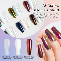 Échantillon gratuit Magic Mirror Chrome Liquid 18 couleurs de vernis à gel à haute teneur en pigments