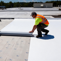Membrane de toiture TPO autocollante écologique, imperméable, pour toit plat, sous-sol, piscine