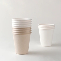 Gobelet jetable en bagasse de canne à sucre 100% directement de l'usine avec couvercle, personnalisable, biodégradable, compostable, écologique, pour café et thé