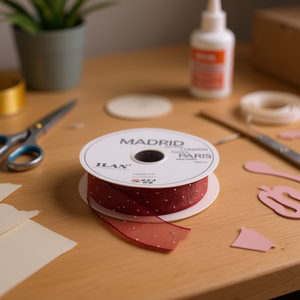 Nastro Decorativo Ilan 4.0Cm 91M Rosso Madrid con Puntini per Lavori Artigianali - Product Image 2