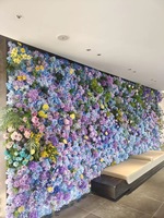 Panneaux de fleurs artificielles réalistes roses rouges européennes en gros 8 x 8 pour décorations murales de mariage et de la Saint-Valentin pour photos