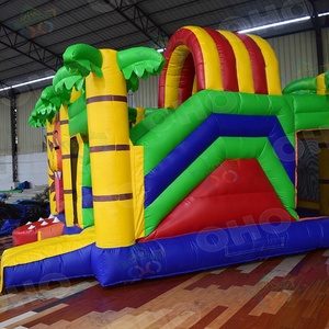 Saltando castillo con tobogán comercial rebote casa los niños inflables gorila - Product Image 4
