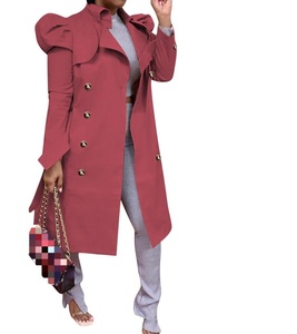 Jual Mantel Kasual dan Jaket Windbreaker Mantel Panjang Fashion Mantel Trench Wanita untuk Perempuan - Product Image 6