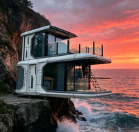 Vente Flash : Maison Capsule Spatiale Moderne de Luxe avec Grande Fenêtre Panoramique, Chambre, Salle de Bain et Salle à Manger pour Glamping en Plein Air, Hôtel ou Resort