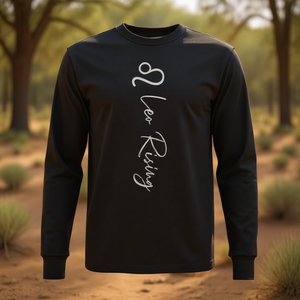 Camiseta de manga larga Leo Rising, estilo bohemio, astrología, unisex, talla para adultos - Product Image 3