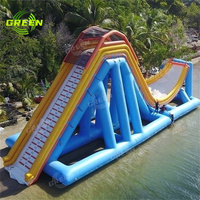 Glissières d'eau commerciales gonflables de parc aquatique Châteaux de piscine pour adultes et enfants Maisons de rebond Parcs aquatiques Glissières de châteaux sautants