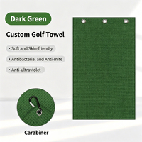 Serviette de golf rectangulaire en microfibre à séchage rapide, texture gaufrée, chiffon pour essuyer les balles, avec mousqueton, technique de tissage innovante