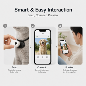 Caméra pour animaux de compagnie, best-seller, 1080P, montée sur collier pour chiens et chats, enregistrement de vlog, caméra de collier pour animaux - Product Image 2