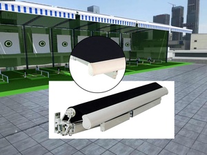 Modern Backyard Aluminum Manual <strong>Retractable</strong> <strong>Patio</strong> <strong>Awning</strong> with Adjustable Angle Polyester Sail PU Coated Finish Wall-Mounted - Product Image 5