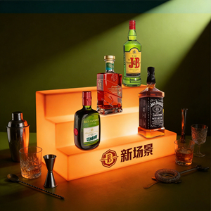 24-inch 3-traps LED verlichte PE moderne commerciële bar wijnkelder hotel drankenfles display schap eetkamer buiten IP65 - Product Image 3