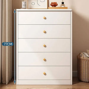 <span class=keywords><strong>Commode</strong></span> Autonome <span class=keywords><strong>Design</strong></span> Moderne pour Chambre, Meuble de Rangement en Bois Massif avec Tiroirs, Blanc - Product Image 1