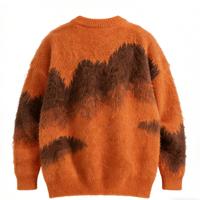 Pull-over en maille jacquard pour homme, col rond, design personnalisé HYS, logo sur le devant, mélange de laine mohair, style décontracté, hiver
