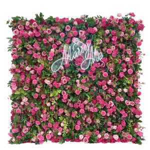 Décorations de mariage artificielles pour l'intérieur et l'extérieur, murs de fleurs artificielles roses et blanches pour décorations de mariage - Product Image 1
