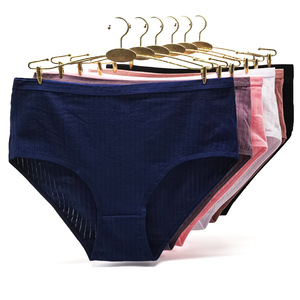 Culottes pour femmes en coton antibactérien tricoté, taille haute, grande taille, sous-vêtements - Product Image 4