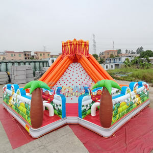 Château gonflable commercial pour enfants, parc de jeux gonflables Jurassic, avec toboggan, pour fêtes en plein air. - Product Image 1