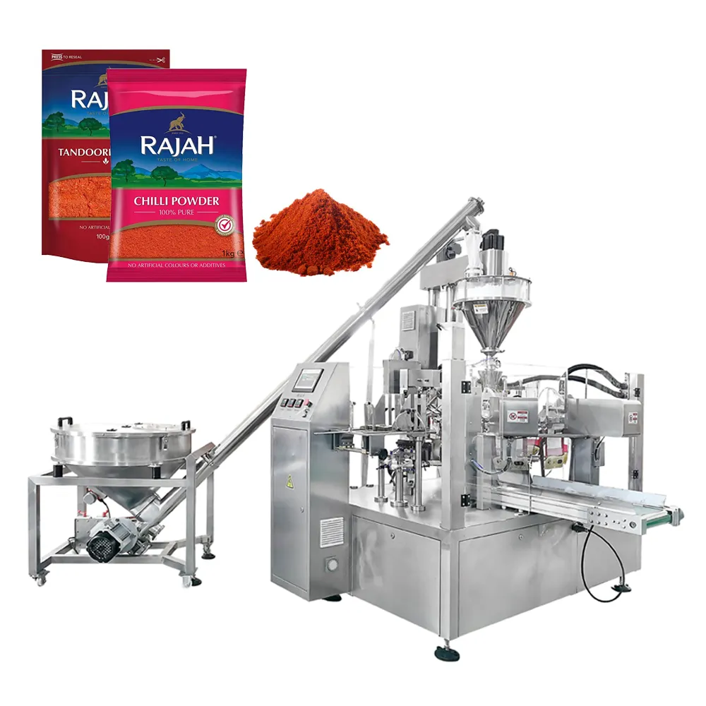 Samfull 20g to 2kg automatic red chilli mirchi powder packing machine doypack powder packing machine